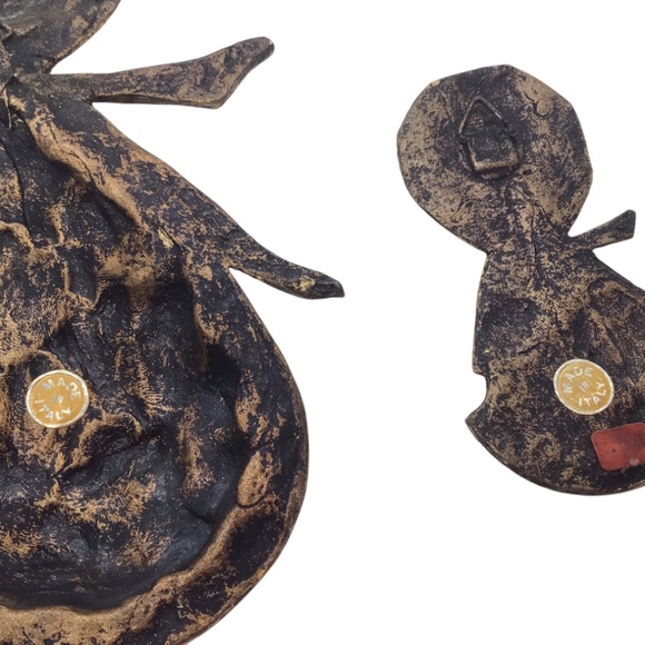 Vintage Burwood Style Gold Tone Wall Plaques – Cute Mid Century Modern Girl - Picture 12 of 15